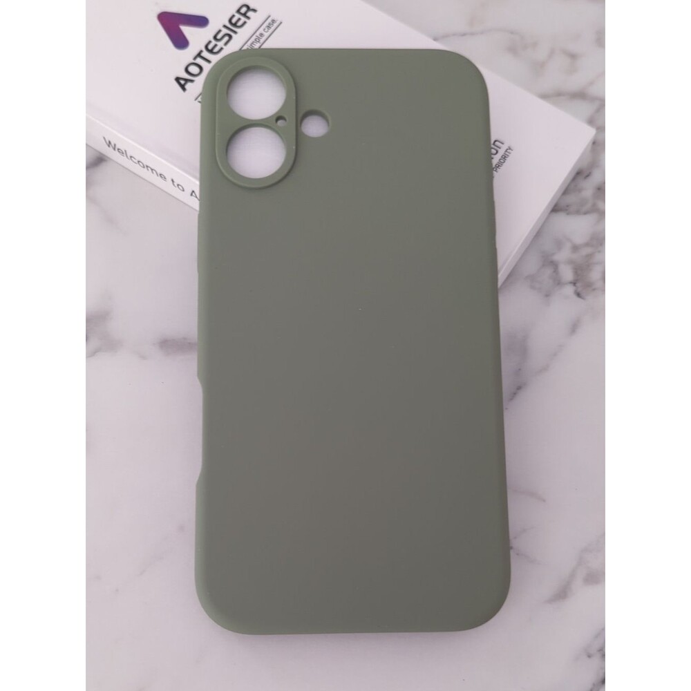 iPhone 16 Plus Khaki Green Case With Screen Protector